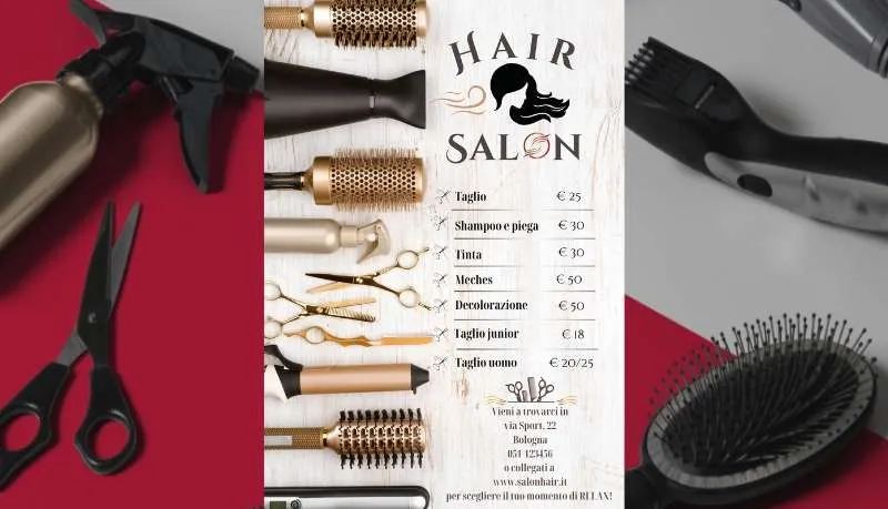Listino prezzi parrucchiera Graphideas
